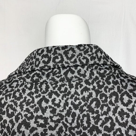 MARC BOUWER Asymmetrical Zipper Leopard Knit Jacket - Picture 5 of 7